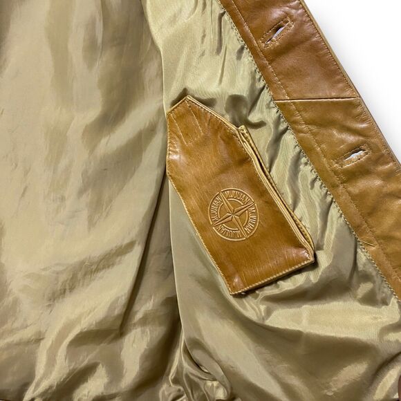 M Julian Mens Vintage Leather Vest Rust Brown 70s Hipster Sz Large - Picture 4 of 7